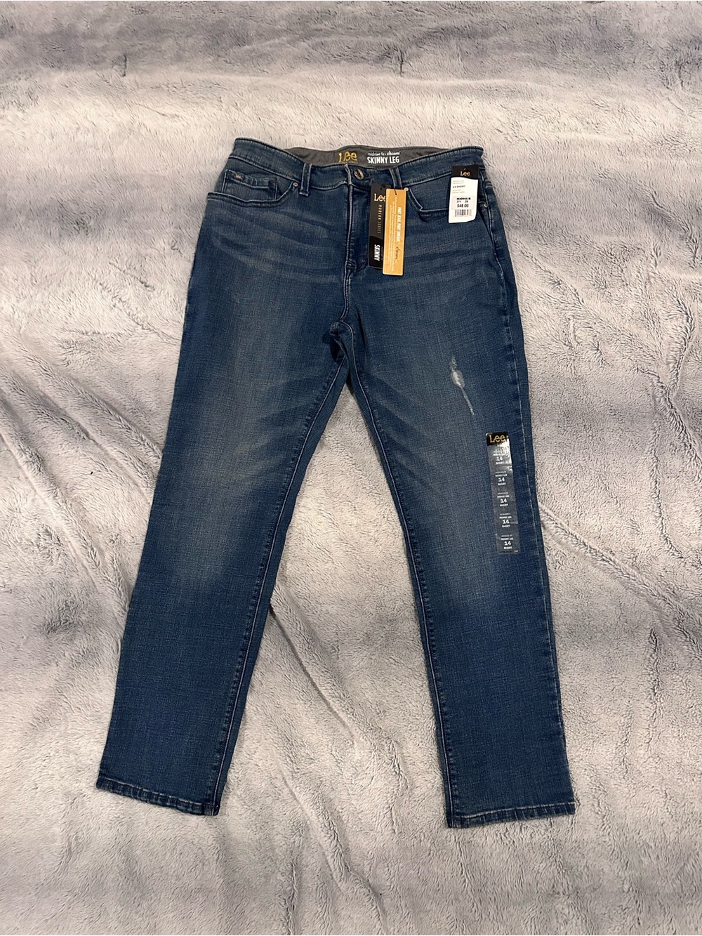 Lee Midrise Fit Dream Skinny Leg Stretch Jeans in Dark Blue NWT 14 Short
